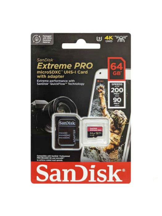 SanDisk 4k Micro Mini SD 64GB Extreme PRO Memory Card 200MB/s