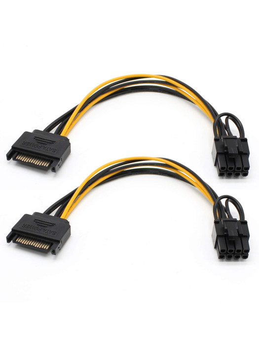 SATA to PCIE Power Cable 15 Pin to 8 Pin - 1 Piece