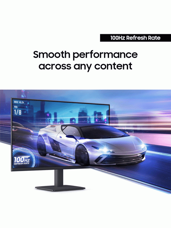 SAMSUNG 27" (S30GD) Essential Monitor S3, 100Hz Refresh Rate, Ergonomic Design, Advanced Eye Care, Game Mode