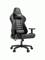 Furgle Gaming Chair, Racing Style High-Back Office Chair with Adjustable Armrests, PU Leather Ergonomic, with Headrest and Lumbar Support, Rocking Mode (Black)
