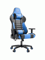 Furgle Gaming Chair, Racing Style High-Back Office Chair with Adjustable Armrests, PU Leather Ergonomic, with Headrest and Lumbar Support, Rocking Mode (BLUE)