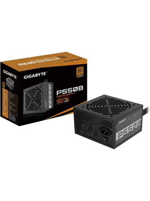 Gigabyte GP-P550B 550W 80 Plus Bronze Power Supply, Active PFC(>0.9 Typical), 120mm Silent Hydraulic Bearing (HYB) Fan, Intel ATX 12V v2.31 Form Factor, Single +12V Rail, Flat Cables