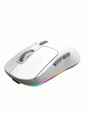 Meetion GW38 RGB Ultra-Lightweight Gaming Mouse – Tri-Mode , 600mAh Battery - White - Meetion GW38 RGB Ultra-Lightweight Gaming Mouse – Tri-Mode , 600mAh Battery - White -