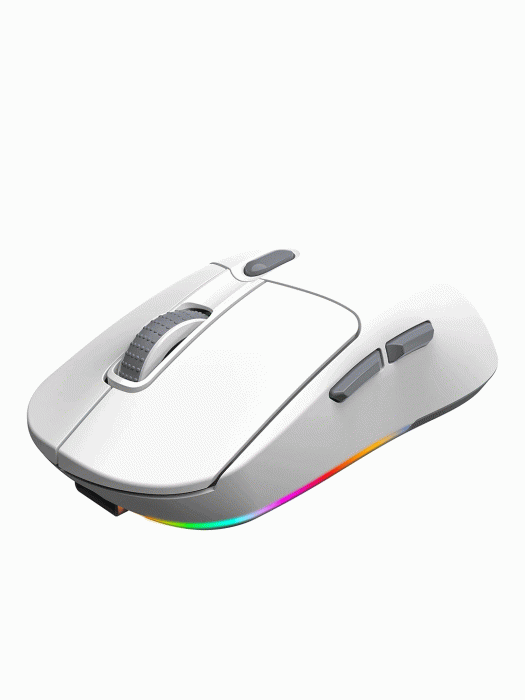 Meetion GW38 RGB Ultra-Lightweight Gaming Mouse – Tri-Mode , 600mAh Battery - White -