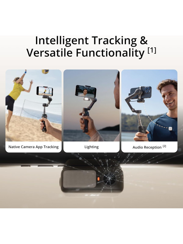 DJI Osmo Mobile 7P Gimbal Stabilizer for iPhone, Android, Native Tracking, Lighting, 3-Axis Phone Gimbal, Quick Launch, One-Tap Edit, Built-in Extension Rod & Tripod, 10hrs Use, Phone Charging