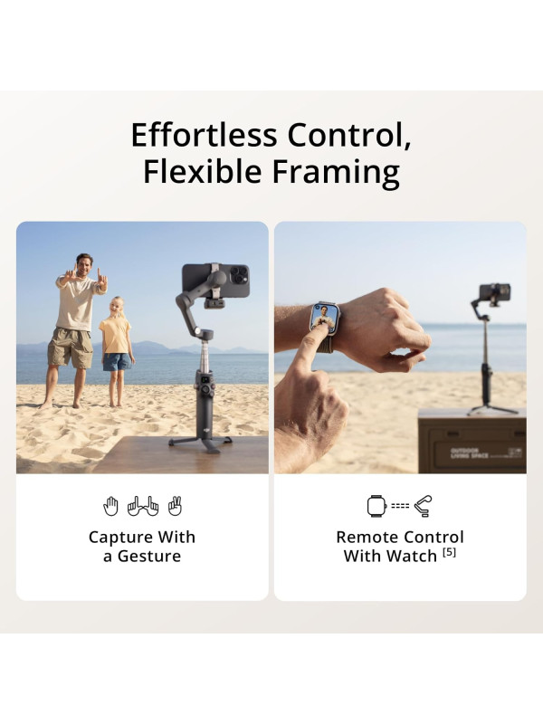 DJI Osmo Mobile 7P Gimbal Stabilizer for iPhone, Android, Native Tracking, Lighting, 3-Axis Phone Gimbal, Quick Launch, One-Tap Edit, Built-in Extension Rod & Tripod, 10hrs Use, Phone Charging