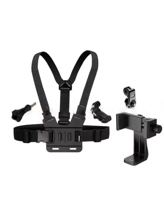Phone Chest Mount Harness Holder - Phone Strap Clip - Compatible with iPhone Samsung GoPro 13/12/11/10/9/8 DJI Osmo and other