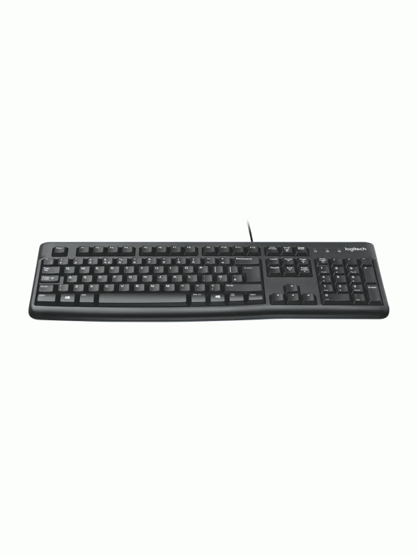 Logitech K120 Wired Keyboard , Full-Size, Spill-Resistant, Curved Space Bar, Compatible with PC, Laptop - Black