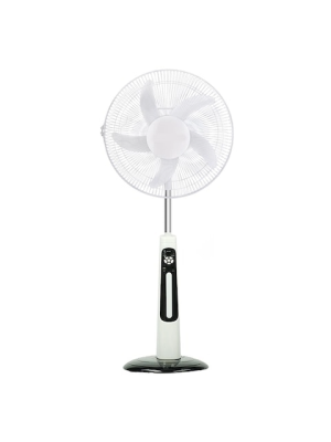 Stand Fan White, LED + Remote Control