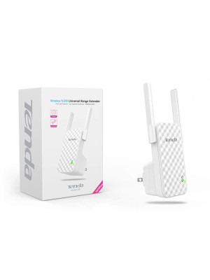 Tenda A9 Wireless Wifi Repeater 300 MBps, Access Point and Universal Range Extender Strong Wifi Signal, Plug And Play, Compatible with All Wifi Modem Routers, White Tenda A9 Wireless Wifi Repeater 300 MBps, Access Point and Universal Range Extender Strong Wifi Signal, Plug And Play, Compatible with All Wifi Modem Routers, White