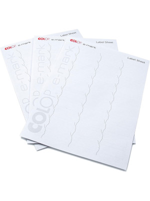 COLOP e-mark A4 Label Sheets – 300 Precision-Cut Adhesive Labels (48 x 18 mm)
