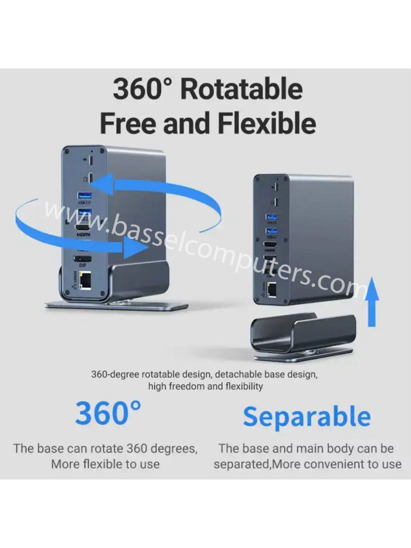 Docking Station Type-C Multi-Functional HUB Triple Display, 4K HDMI, Ethernet & 100W Power Delivery | 16-in-1