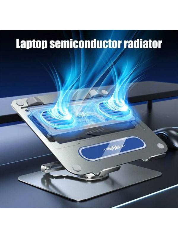 LZ-D21 Laptop Cooling Stand with Detachable Semiconductor Cooler, Adjustable & 360° Rotatable, Solid Carbon Steel