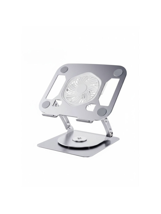 V6.1 Carbon Steel Laptop Stand with Magnetic Electric Cooling Fan – 360° Rotating