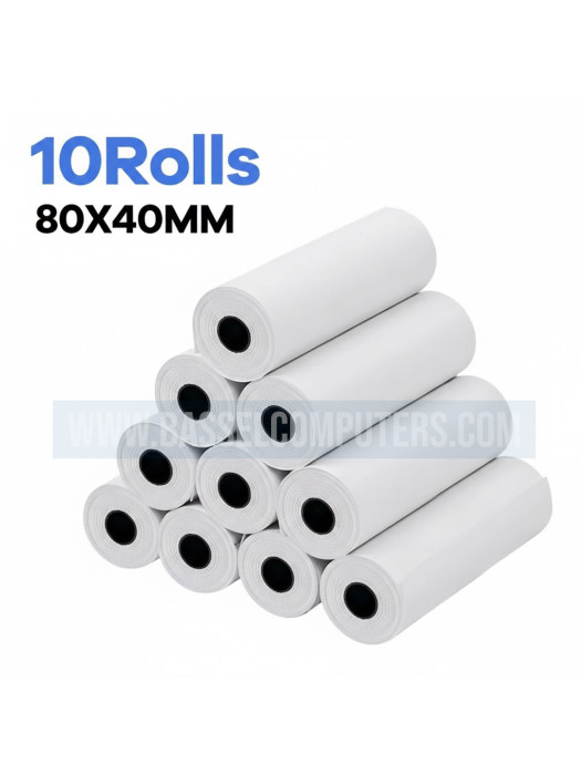 Receipt Paper Rolls (Quantity 10) 80x40mm