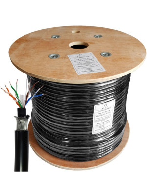 CAT6 UTP OUTDOOR CABLE COMES WITH A BLACK POLYETHYLENE OUTER SHEATH,FOR OUTDOOR USE 305M