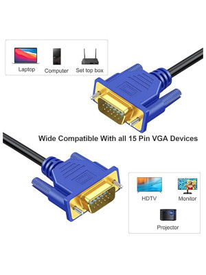 VGA CABLE 1.5M FOR LAPTOP-DESKTOP-MONITOR-PROJECTOR VGA CABLE 1.5M FOR LAPTOP-DESKTOP-MONITOR-PROJECTOR
