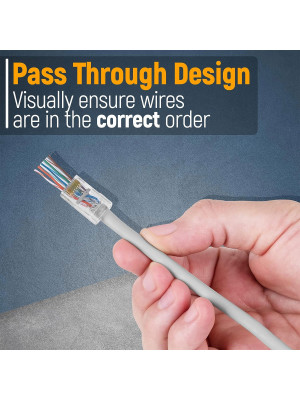 RJ45 Pass Through Connectors Pack of 100