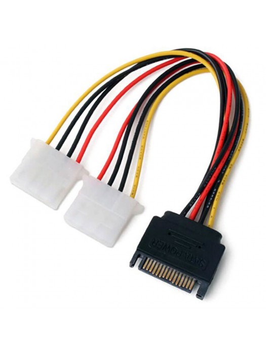 15 Pin SATA Male to 2 IDE Splitter Female Power Cable