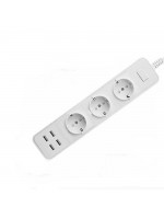 Extension Socket Power Strip with 3 Outlets and 4 USB Charging Ports
