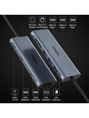 9 IN 1 USB TYPE C HUB ADAPTER LAPTOP DOCKING STATION