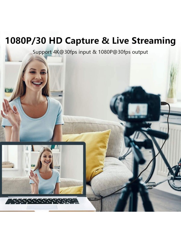 HDMI to USB 2.0 Video Capture Device for Live Streaming, Broadcasting