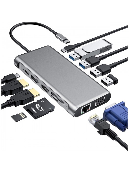 12-in-1 Type C Adapter - USB C Hub