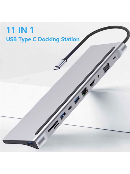 11 in 1 USB Type C Hub Adapter Laptop Docking Station