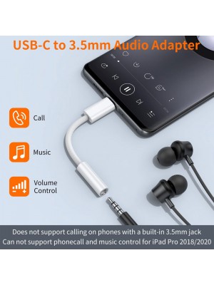 USB Type C to Female AUX Headphone Jack Adapter