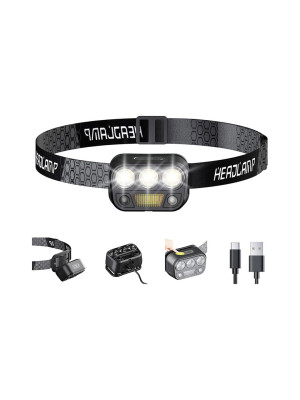 LED Headlamp Rechargeable Comfortable Headlamp for Adult Kid Lightweight Adjustable Headband for Outdoor