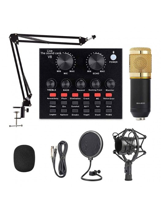 Professional Condenser Microphone Kit + Mixer