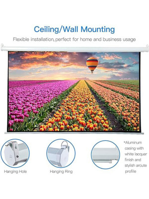 PORTABLE PROJECTOR SCREEN ELECTRIC 2X2m