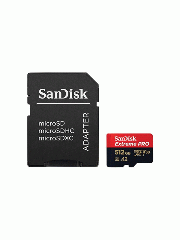 SanDisk Extreme PRO microSDXC UHS-I Memory Card 512 GB + Adapter & RescuePRO Deluxe, for Smartphones, Action Cameras or Drones, U3, 200 MB/s Transfer