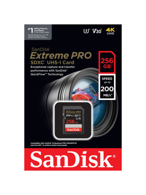 SanDisk 4k  SD Card 256GB Extreme PRO Memory Card 200MB/s