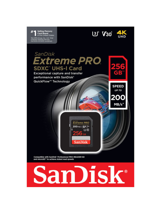 SanDisk 4k Micro SD 256GB Extreme PRO Memory Card 200MB/s