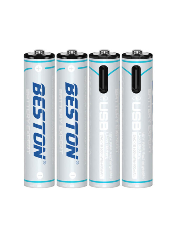 BESTON 1.5V AAA LITHIUM RECHARGEABLE BATTERY TYPE-C PORT