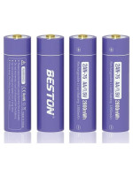 Beston 1.5v AA Rechargeable Lithium Batteries 2800mWh - 4 cell Pack - 