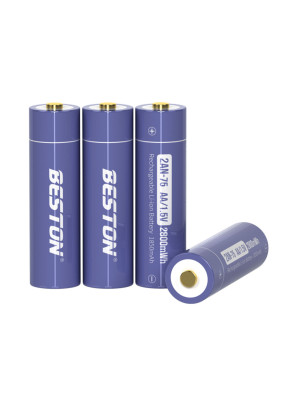 Beston 1.5v AA Rechargeable Lithium Batteries 2800mWh - 4 cell Pack - 