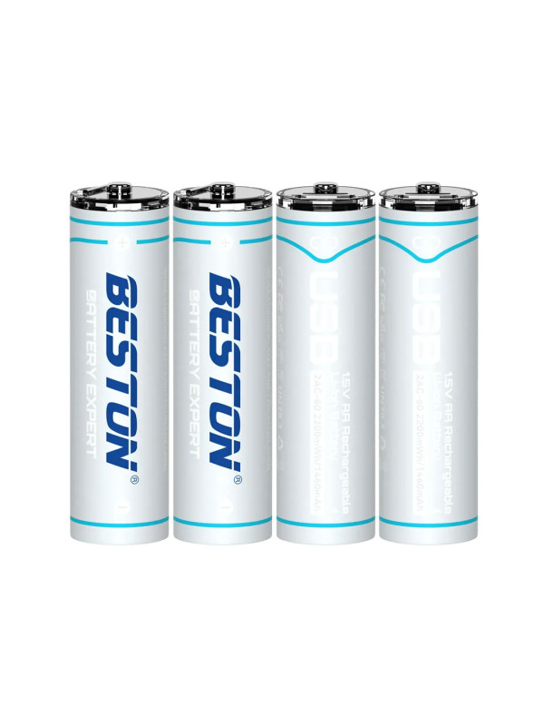 BESTON 1.5V AA LITHIUM RECHARGEABLE BATTERY TYPE-C PORT