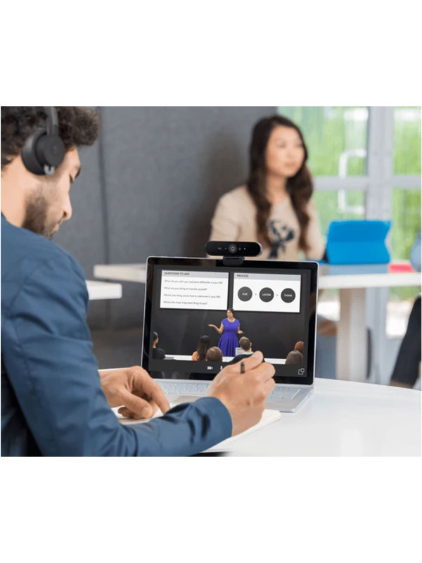 LOGITECH BRIO 4K WEBCAM, ULTRA 4K HD VIDEO CALLING, NOISE-CANCELING MIC, HD AUTO LIGHT CORRECTION, WIDE FIELD OF VIEW