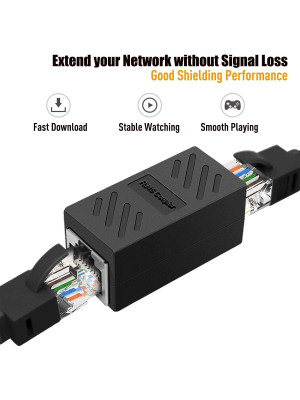RJ45 Coupler Ethernet Cable Extender for Cat5 Cat5e Cat6e Cat7 Cable, Female to Female