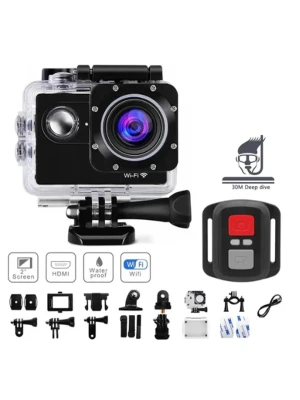 4K Ultra HD Wi-Fi Action Camera – 30m Waterproof with Full Accessories Kit