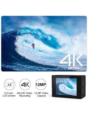 4K Ultra HD Wi-Fi Action Camera – 30m Waterproof with Full Accessories Kit