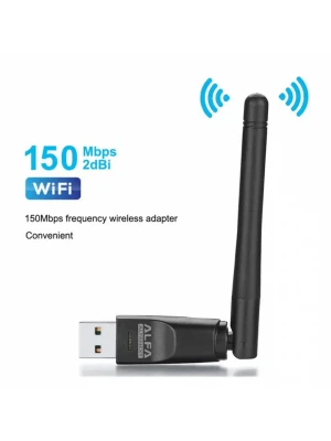 Alfa USB Wireless-N Adapter UW10S Antenna- Black