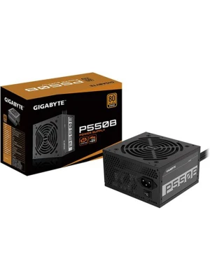 Gigabyte GP-P550B 550W 80 Plus Bronze Power Supply, Active PFC(>0.9 Typical), 120mm Silent Hydraulic Bearing (HYB) Fan, Intel ATX 12V v2.31 Form Factor, Single +12V Rail, Flat Cables