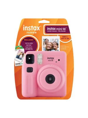 Fujifilm Instax Mini SE Instant Camera with Bonus 10 Pack Mini Film, Pink