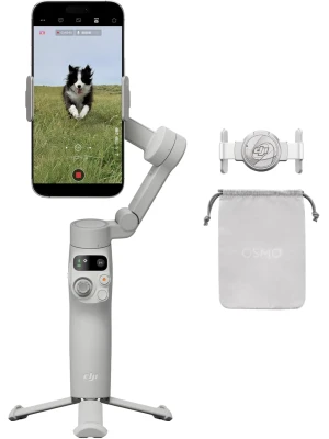 DJI Osmo Mobile 7 Gimbal Stabilizer for iPhone, Android, Built-in Tripod, Ultra-Light, Comfortable Grip, 3-Axis Phone Gimbal, ActiveTrack 7.0, ShotGuides, One-Tap Edit, 10hrs Use, Phone Charging
