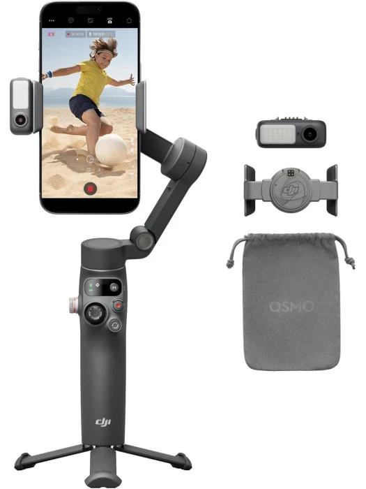 DJI Osmo Mobile 7P Gimbal Stabilizer for iPhone, Android, Native Tracking, Lighting, 3-Axis Phone Gimbal, Quick Launch, One-Tap Edit, Built-in Extension Rod & Tripod, 10hrs Use, Phone Charging