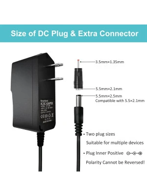 5V 2A DC Power Supply Adapter 10W AC/DC Wall Plug Adapter 100V-240V AC to DC 5 Volt 2Amp 