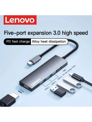 lenovo thinkplus 5 in 1 - usb-c to hdmi + 3 usb + usb-c + 3.0